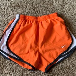 Nike xs orange shorts with liner